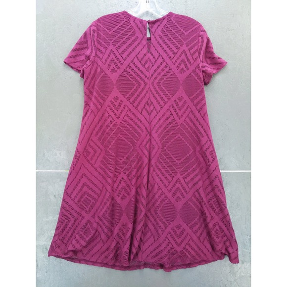 London Times Purple Lace Overlay Dress Geometric Pattern Women's‎ Size 12 - Picture 7 of 10